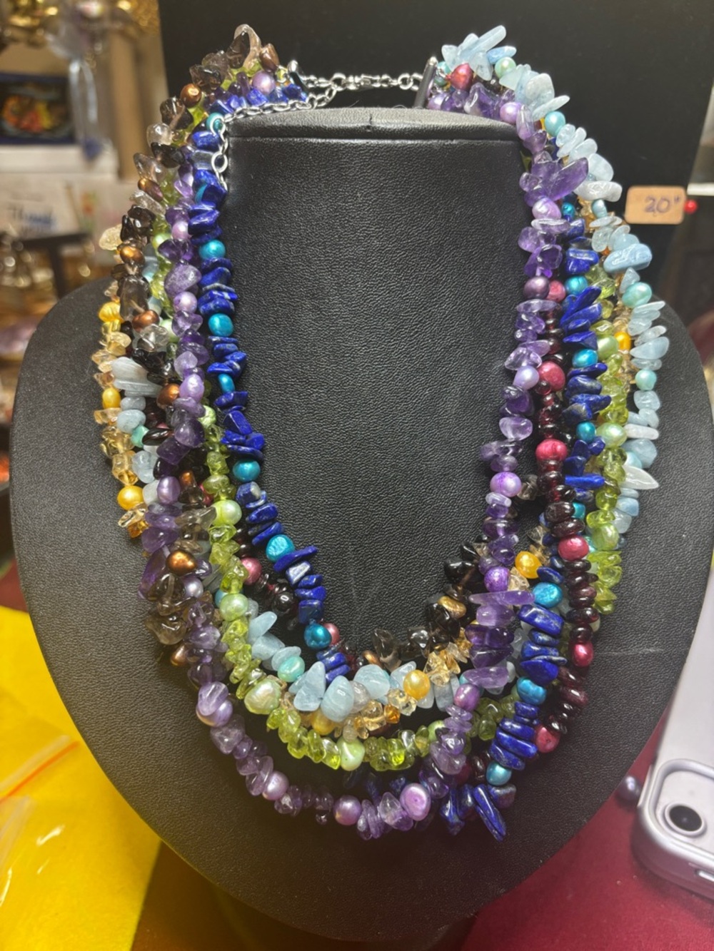 Ross-Simmons 7 layer Multi-strand Gemstone Necklace on 925.